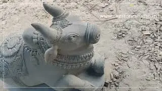 Nandi Bull Statue 2.5ft, www.thestonestudio.in