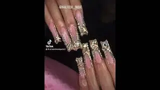 BLINGED OUT SET💎✨ #nails #beginnernailtech #nailtech #blingnails #goldnails