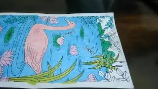 Coloring Picture of Ducks in a Pond of Blooming Pink Lotus Flowers 12   Flicker In The Night