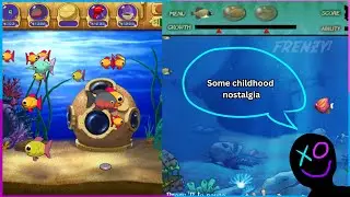 Playing 2 Childhood Classic Fish Games | Insaneaquarium | Feeding Frenzy Gameplay