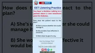 Edu Skills OET | Listening Practice | Boost Your Score : OET Made Easy