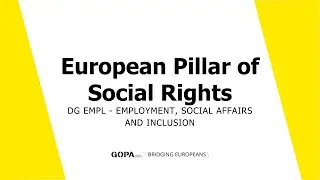 DG EMPL - European Pillar of Social Rights - 2021
