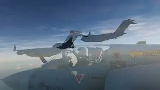 Ferry flight of a C-17 escorted by a single M2000C. From Akrotiri to King Hussein in Jordan.