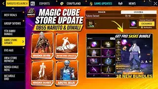 OB55 Naruto Diwali Special Magic Cube Store Update 🔥 Free Sasuke Bundle + Magic Cube | FF New Event