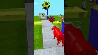 Animals game funny Buffalo #animalsanimation #animals3d #longslidegame #buffalo
