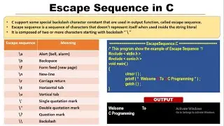 Escape Sequence in C Programming | What is Backslash Character Constants ?