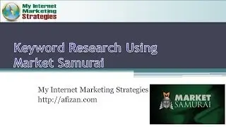 Keyword Research With Market Samurai