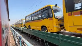 Transporting BUSES on TRAIN | Hubli to Tatanagar | Indian Railways