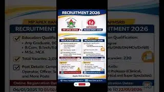 MP Apex Bank & APMSRB Bharti 2026 | 2000+ Vacancy | Apply Online | Salary 40k&ndash;2L#shorts #job
