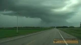 Weak Funnel & Rotating Wall Cloud ~ South of New Prague, MN ~ July 20, 2018