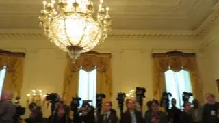 White House East Room prior to President Trump and Prime Minister of Canadas