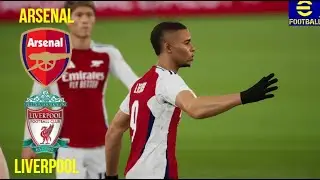 Arsenal-Liverpool. English Premier League. eFootball 2025. Ultra Realistic Graphics. TopPlayerLevel.