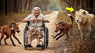 CRUEL DAUGHTER-IN-LAW abandons ELDERLY WHEELCHAIR MOTHER-IN-LAW, but ALBINO LION appears when...