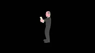 3D Cartoon Male Judge Character Turntable | Shocked Reaction Reading Document
