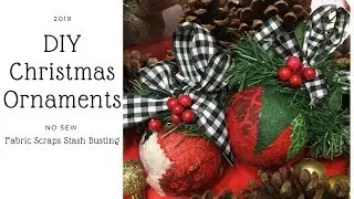 DIY No Sew Christmas Ornaments Using Fabric Scraps