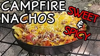 EASY CAMPFIRE NACHOS - How To Make Nachos In Cast Iron Skillet: Camping Nachos Recipe