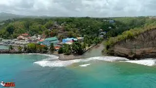 drone footage of Choiseul village