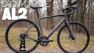 Обзор и вес шоссейного велосипеда Trek Domane AL2 для начинающих 2026 года.
