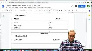 Personal Balance sheet worksheet