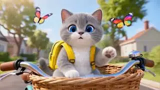 Holiday cat dad picking his son to school?!