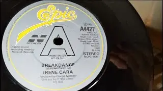 Breakdance ~ Irene Cara ~ 1983 Promo Epic 45rpm Vinyl Single ~ 1984 Sony PS-Q3a ~ Giorgio Moroder