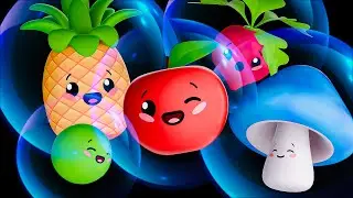 Bubble Park Party! 🫧 Dancing Fruit & Veggies Visual Stimulation Baby Sensory Video