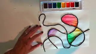 Yarn Drawing and Watercolor Gradients Tutorial 