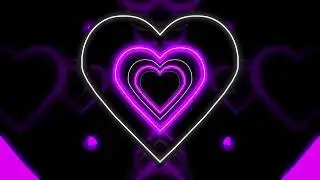 Neon Lights Love Heart Tunnel and Romantic Abstract Glow Particles 4K Moving Wallpaper Background