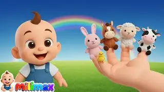 Farm Animals Finger Family Song 🐮🐔 Learn Animals Sounds | Milimax Songs & Kids Songs