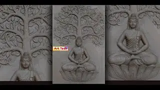 Buddha Mural Making Process with Clay | Art Tech