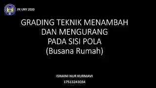 Grading Teknik Menambah dan Mengurang pada Sisis Pola - Edisi Busana Rumah