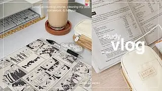 study vlog + tidy up my desk | college edition ~ accountancy student