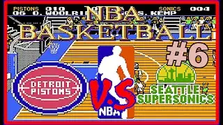 🏀 Tecmo NBA Basketball 🏀 - NES - Pistons vs Super Sonics (Gameplay)