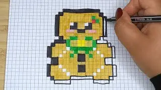 DIY Handmade Drawing Pixel Art | How to draw a cute Gingerbread Man | Easy Christmas Draw with Me