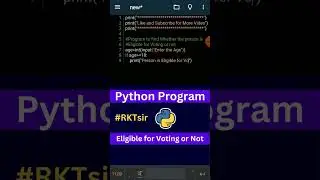 Python - Person is Eligible for Voting or Not
