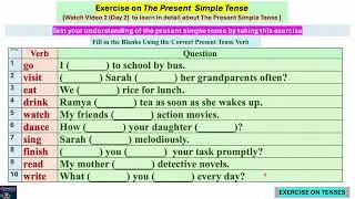 Video 51|#1 Tenses | Exercise | பயிற்சி | Present Simple Tense |  Paul's Simplified English Learning