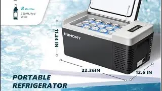 EUHOMY 12V Refrigerator | 19Qt Portable Car Fridge Freezer with APP Control for Camping & Travel