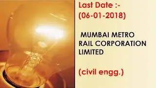 civil engg. job in Mumbai metro rail