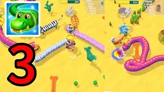 Snake Arena 3D - Battle Rivals - Gameplay Walkthrough Part 3 ( IOS, Android )