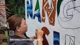 Artistic Intervention activities in the production of a community mural in Nanga Sumpa 7
