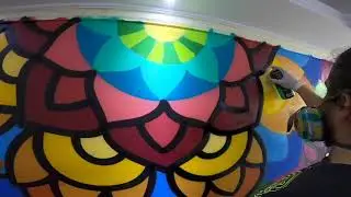 Pintando Manda em Parede Mandala Wall Painting