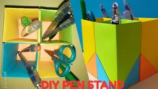3D Origami Pen Stand -  3D Pen Holder Paper Craft Step by Step DIY