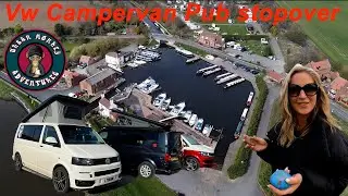 VW Campervan Canal Pub Stopover at The Waterfront Inn, West Stockwith.