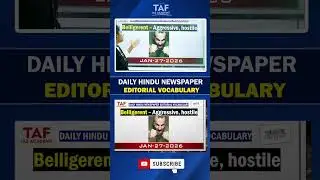 DAILY HINDU NEWSPAPER | EDITORIAL VOCABULARY JAN 27 | TAF CA 360