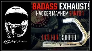 hacker mayhem 2 into 1 Indian Scout Exhaust / Sixty / Bobber