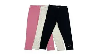 DKNY Girls' Leggings Multipack  3 Pack Stretch Pants Kids Clothing Bundle 15s