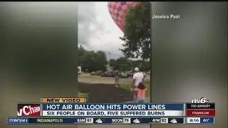 Hot air balloon crashes into power lines, 5 hurt