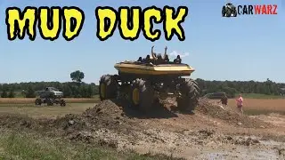 MUD DUCK MEGA BOAT IN THE DEEP MUD AT RED BARN CUSTOMS MUD BOG