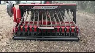Fieldking 8 ft Super seeder working with Messy 9500 perfection#superseeder#farming#punjab