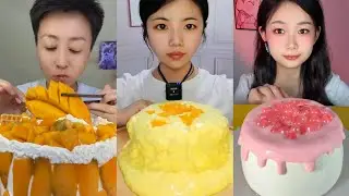 ASMR Giant Cream Cake VS Lava Cake Mukbang | Mango Cake Korean Mukbang Show#asmr#asmraddict#food#fyp